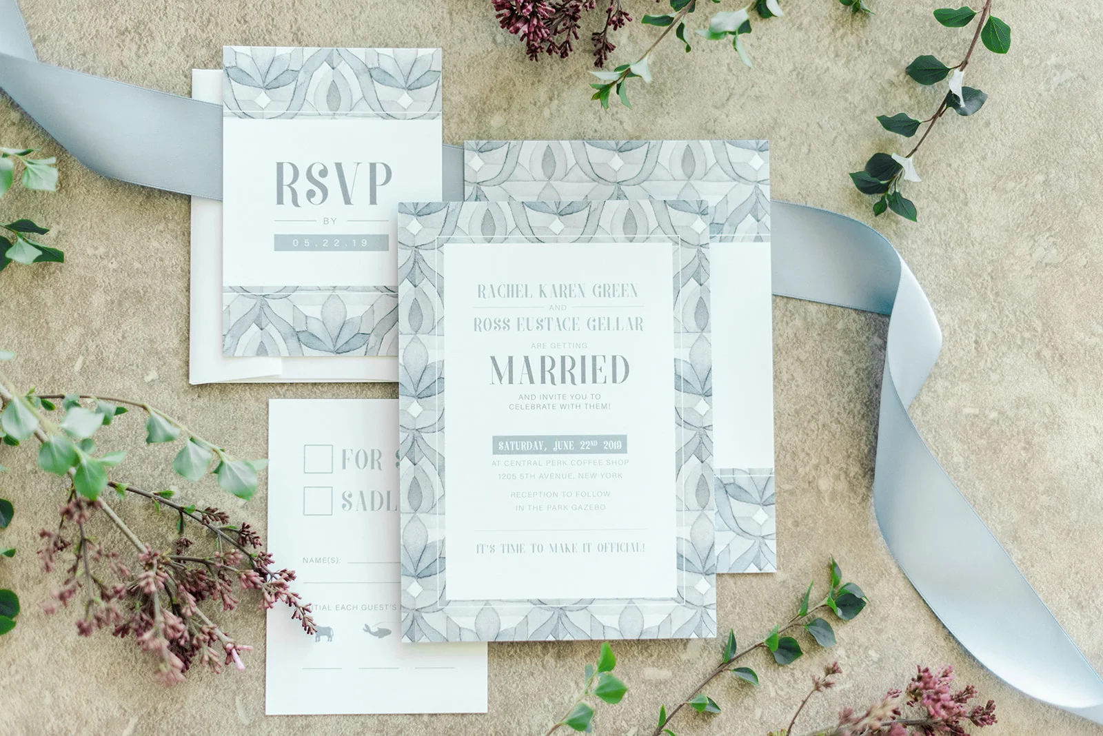 Ornate Tile Watercolour Pattern Wedding Invitations by Alicia’s Infinity - www.aliciasinfinity.com
