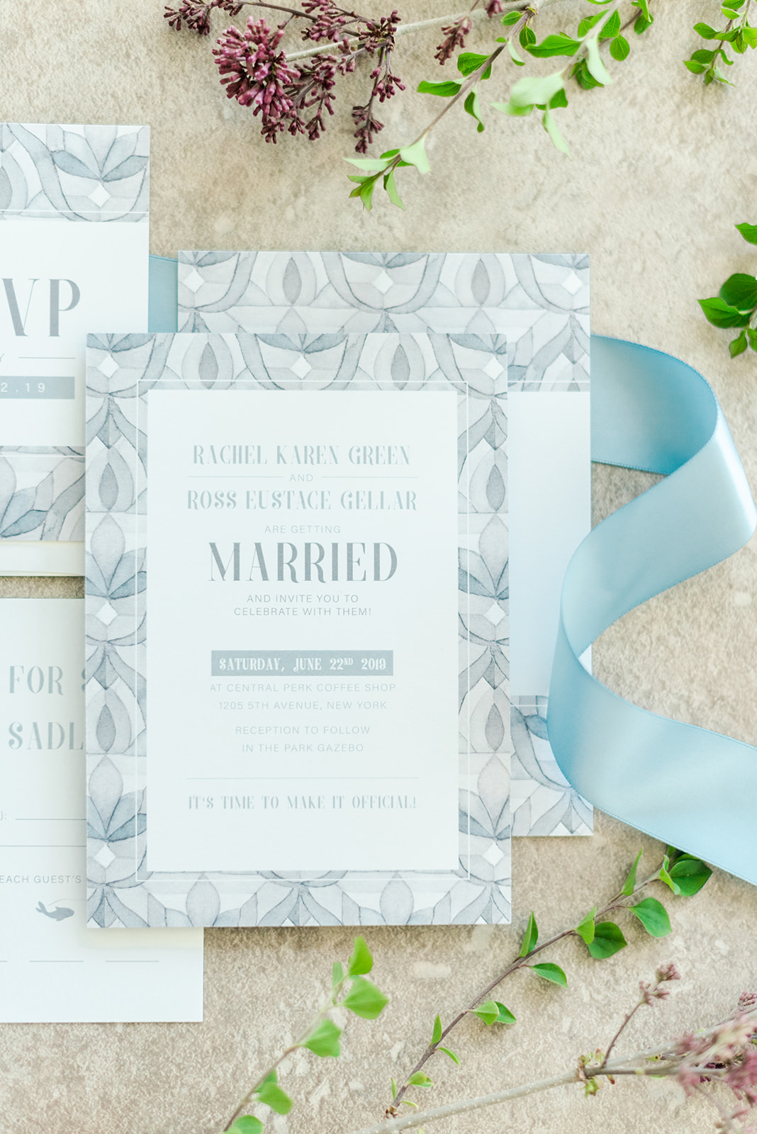 Ornate Tile Watercolour Pattern Wedding Invitations by Alicia’s Infinity -  www.aliciasinfinity.com