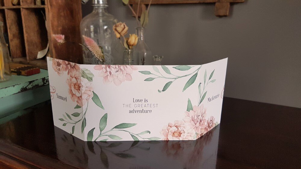 Gate Folded Blush Botanical and Vine Wedding Invitations