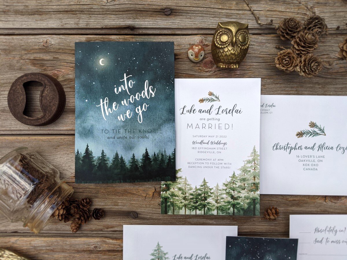 Forest Trees Outdoor Wedding Invitations