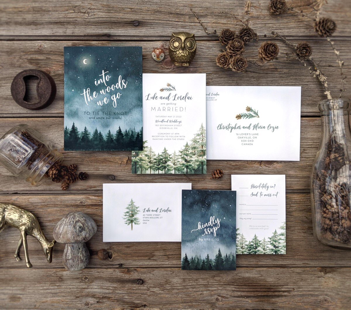 Forest Trees Outdoor Wedding Invitations