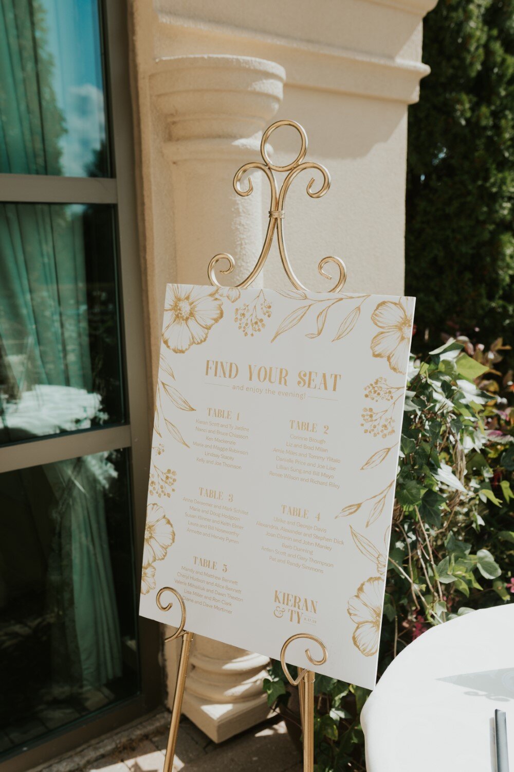 Faux Gold Floral Wedding Stationery