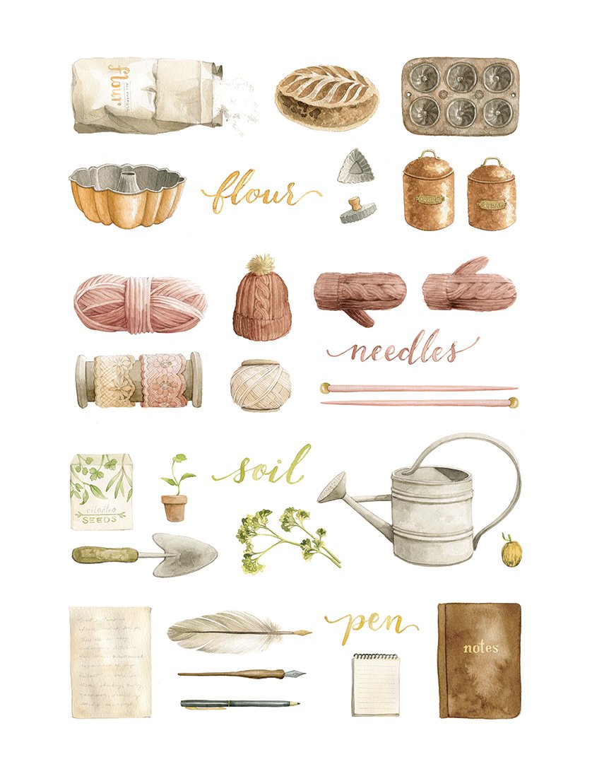 Taproot Magazine Editorial Illustration: Flour Needles Soil Pen