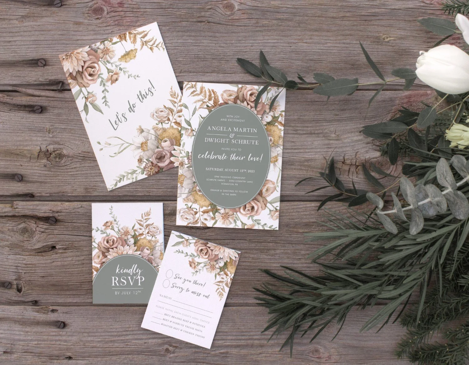 Sage Green and Rust Romantic Florals — Alicia's Infinity