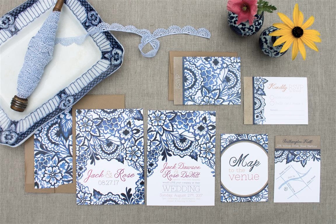 Delft Blue Willow Wedding Invitations and Stationery by Alicia's Infinity - www.aliciasinfinity.com
