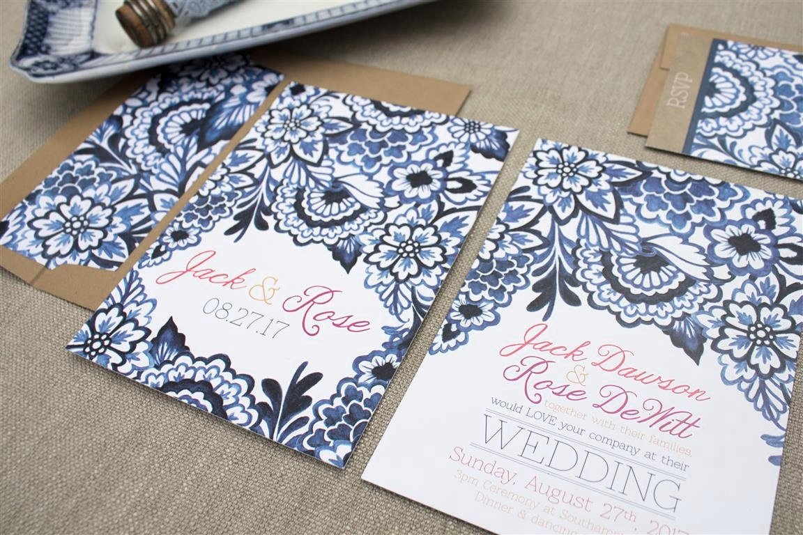 Delft Blue Willow Wedding Invitations and Stationery by Alicia's Infinity - www.aliciasinfinity.com
