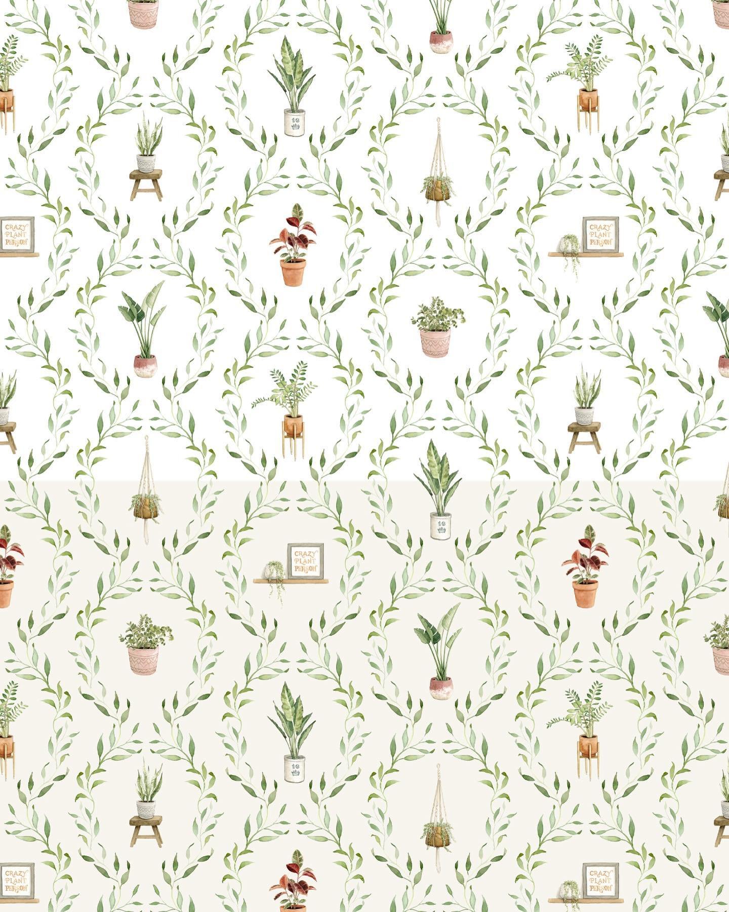 Today&rsquo;s pattern is made up of my houseplant illustrations and some vines! If you have a really keen eye, you will notice one of the plants is from my &ldquo;book &amp; plant shoppe&rdquo; calendar illustration! I cut it out from the building an