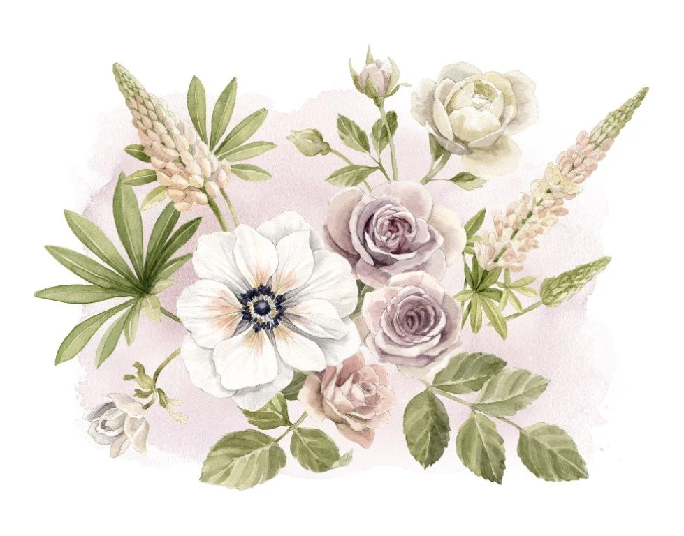 Rose Anemone Lupine Arrangement Smaller (Medium).jpg