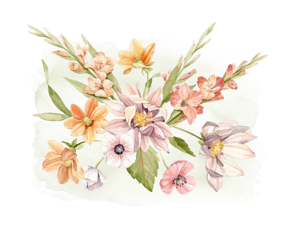 Dahlias and Poppies