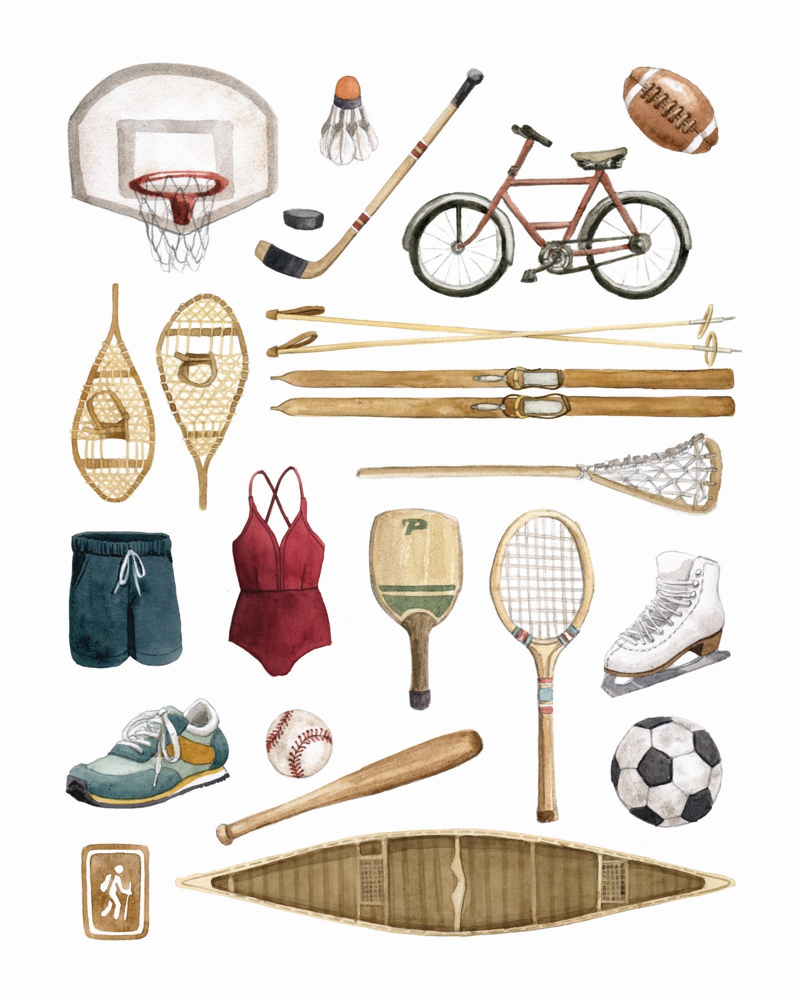 Vintage Sporting Goods Illustration