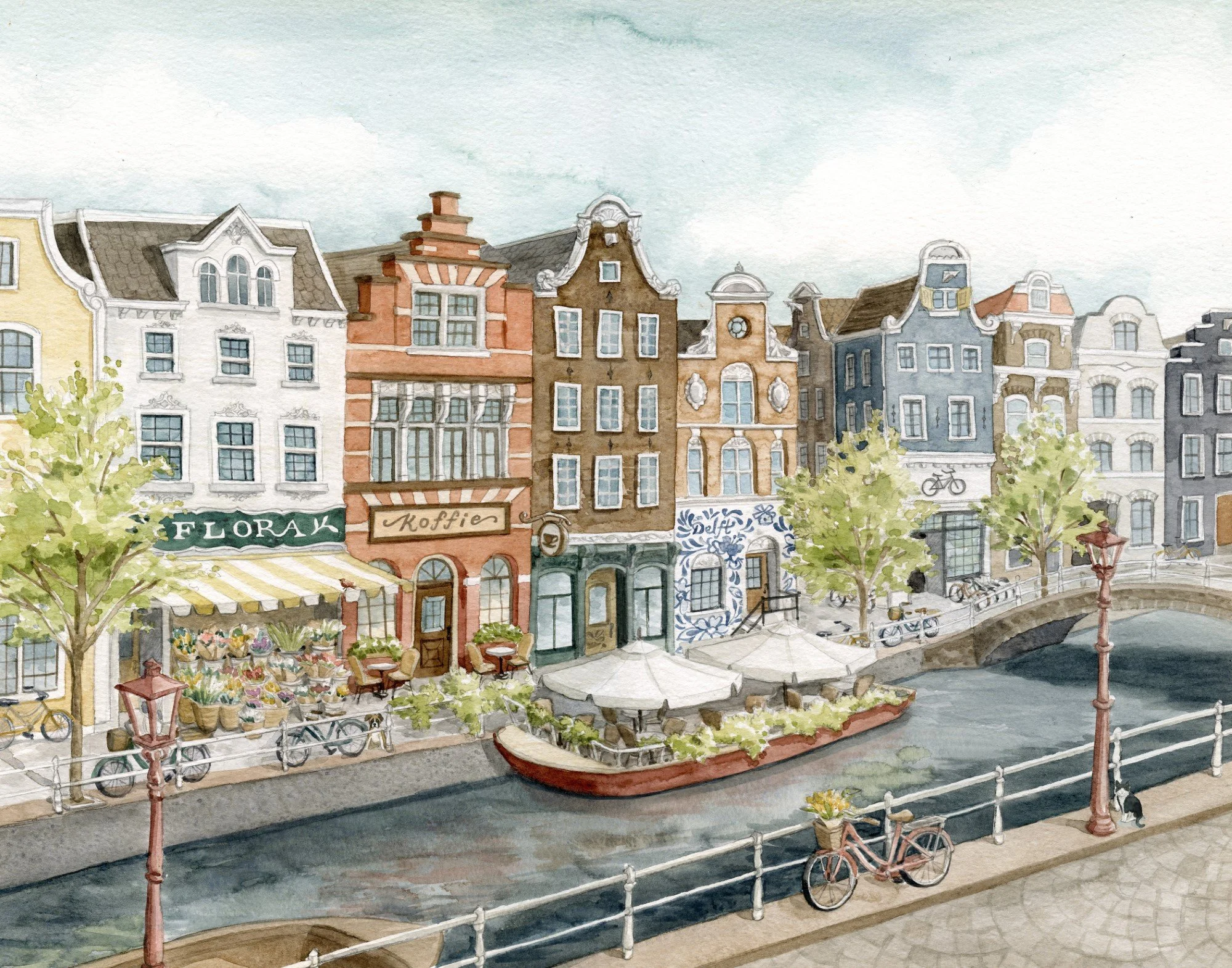 Netherlands-Inspired Fictional Villagescape