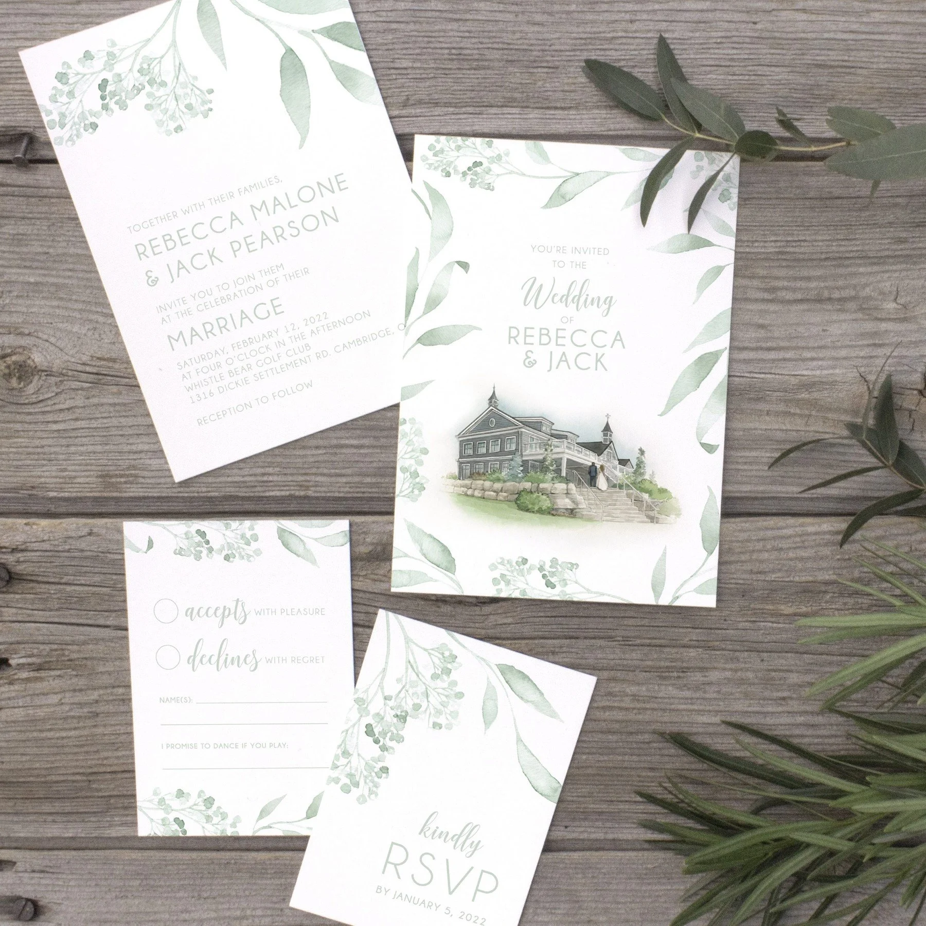 Watercolour Monochromatic Leaves with Venue (Custom).jpg