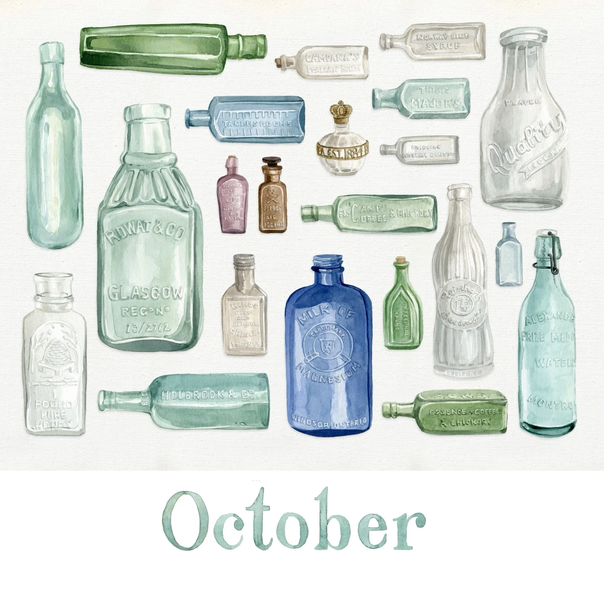 Happy October - happy autumn (I&rsquo;m a little late for that)!!! Each month this year, I will be painting a new illustration that will make up my next calendar (LAUNCHING OCTOBER 12th) and the theme is &lsquo;Treasured Collections&rsquo; :) This mo