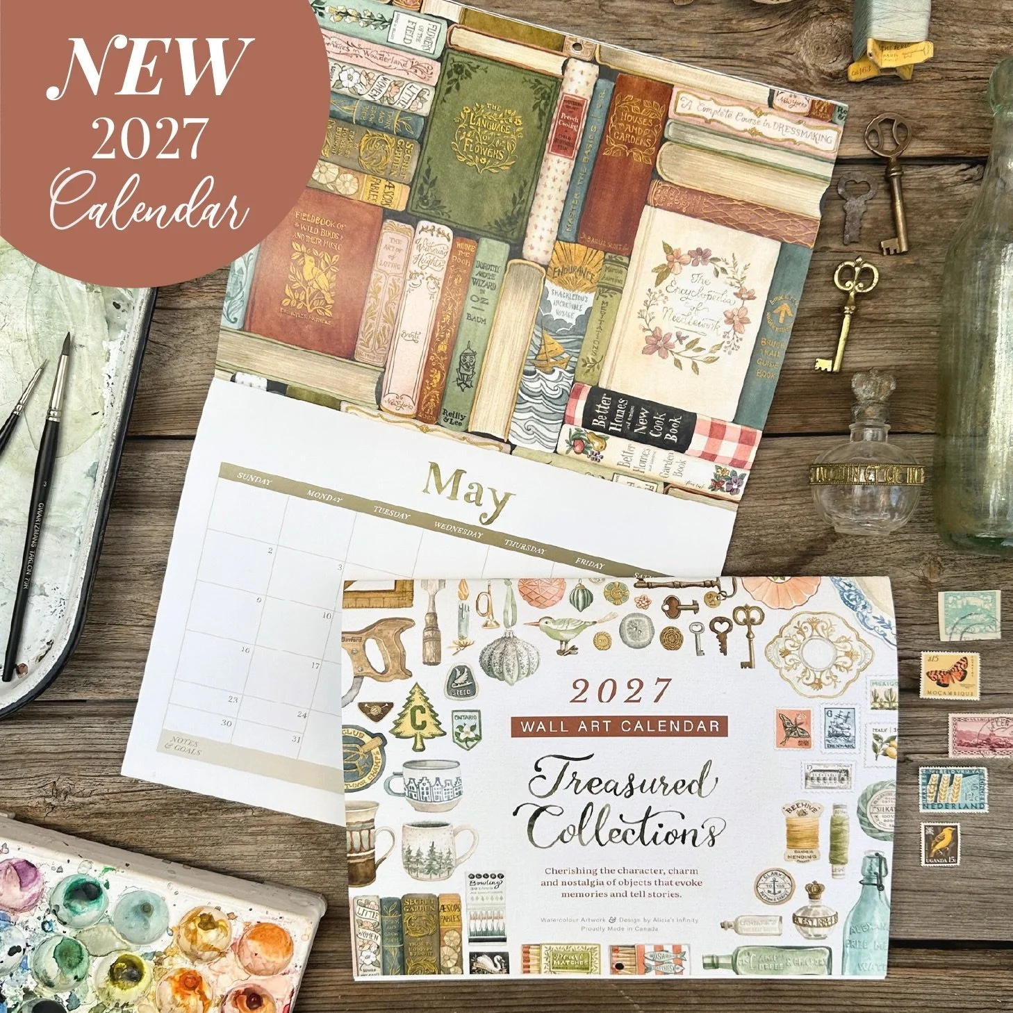 IT&rsquo;S READY! "Treasured Collections&rdquo; Wall Art Calendar - New for 2027! 

My new calendar has been in the works all year, and it&rsquo;s finally ready to share with the world!  If you follow along with my artwork in my newsletter or In