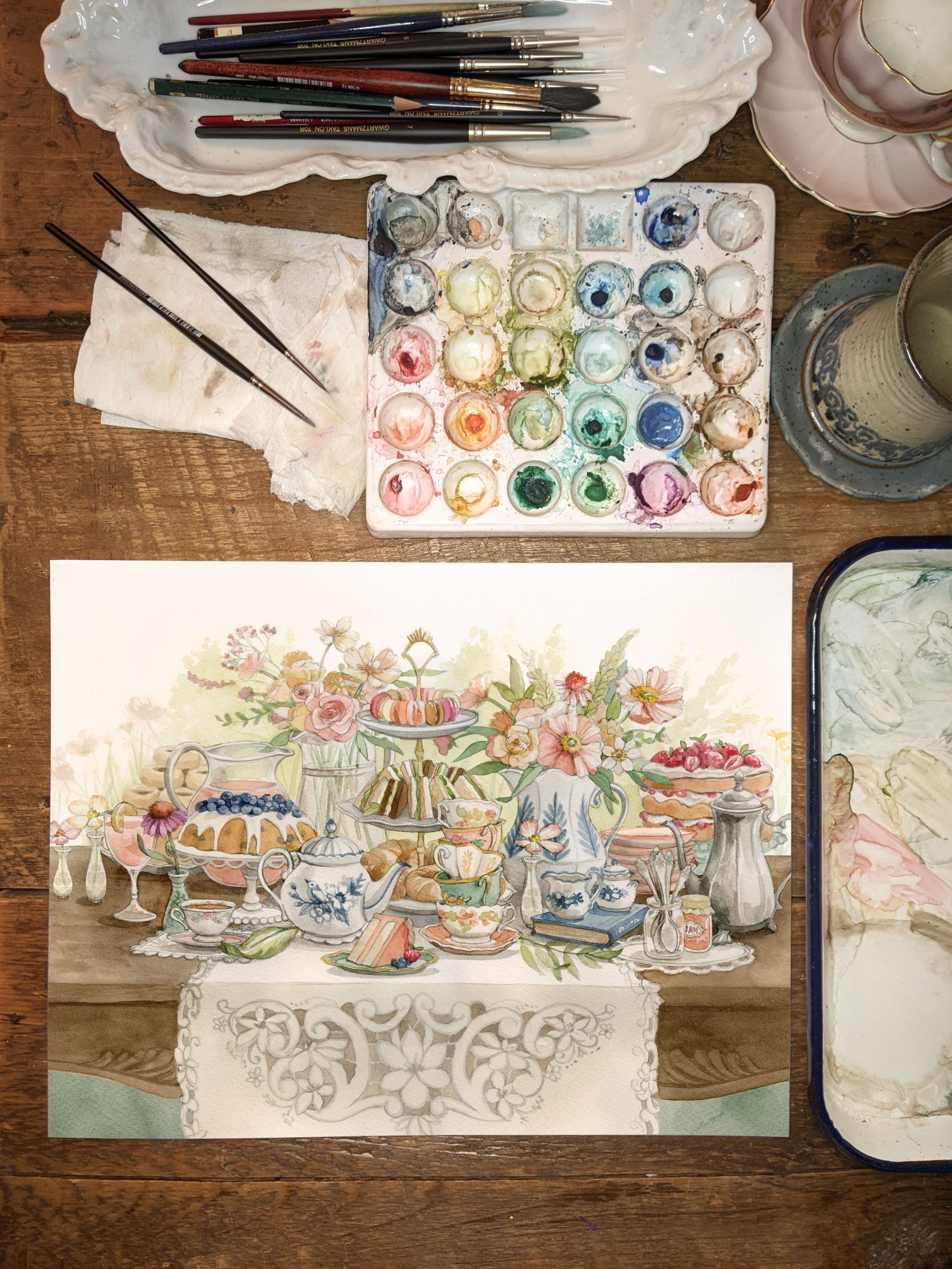 Garden Tea Party Art Print