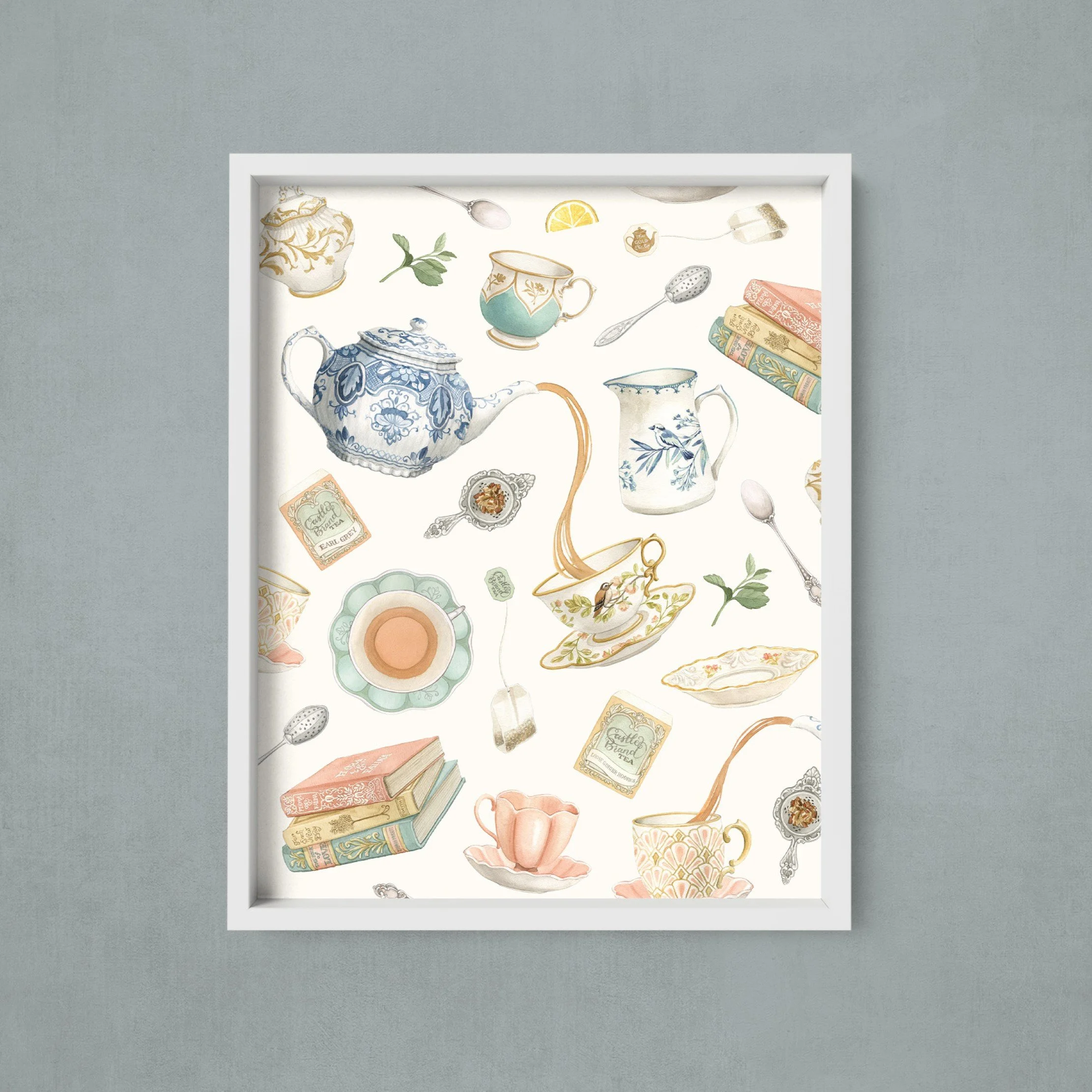 Tea Pattern Print Framed 3 (Custom).jpg