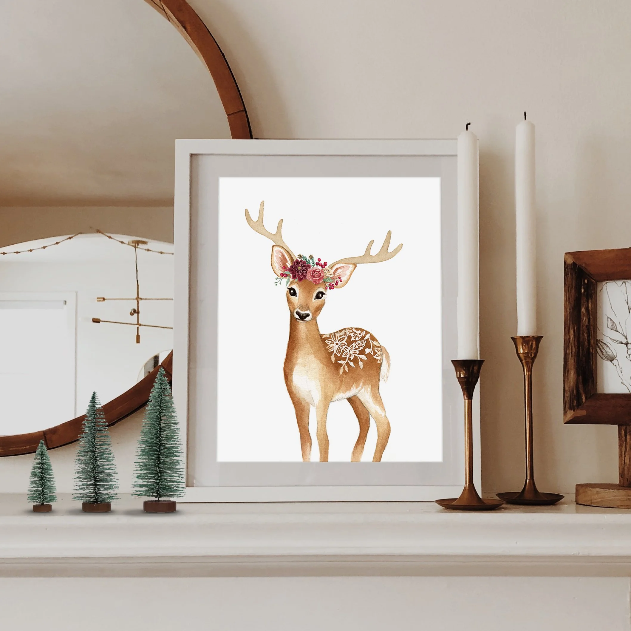 Holiday Frame on Mantle - Deer.jpg