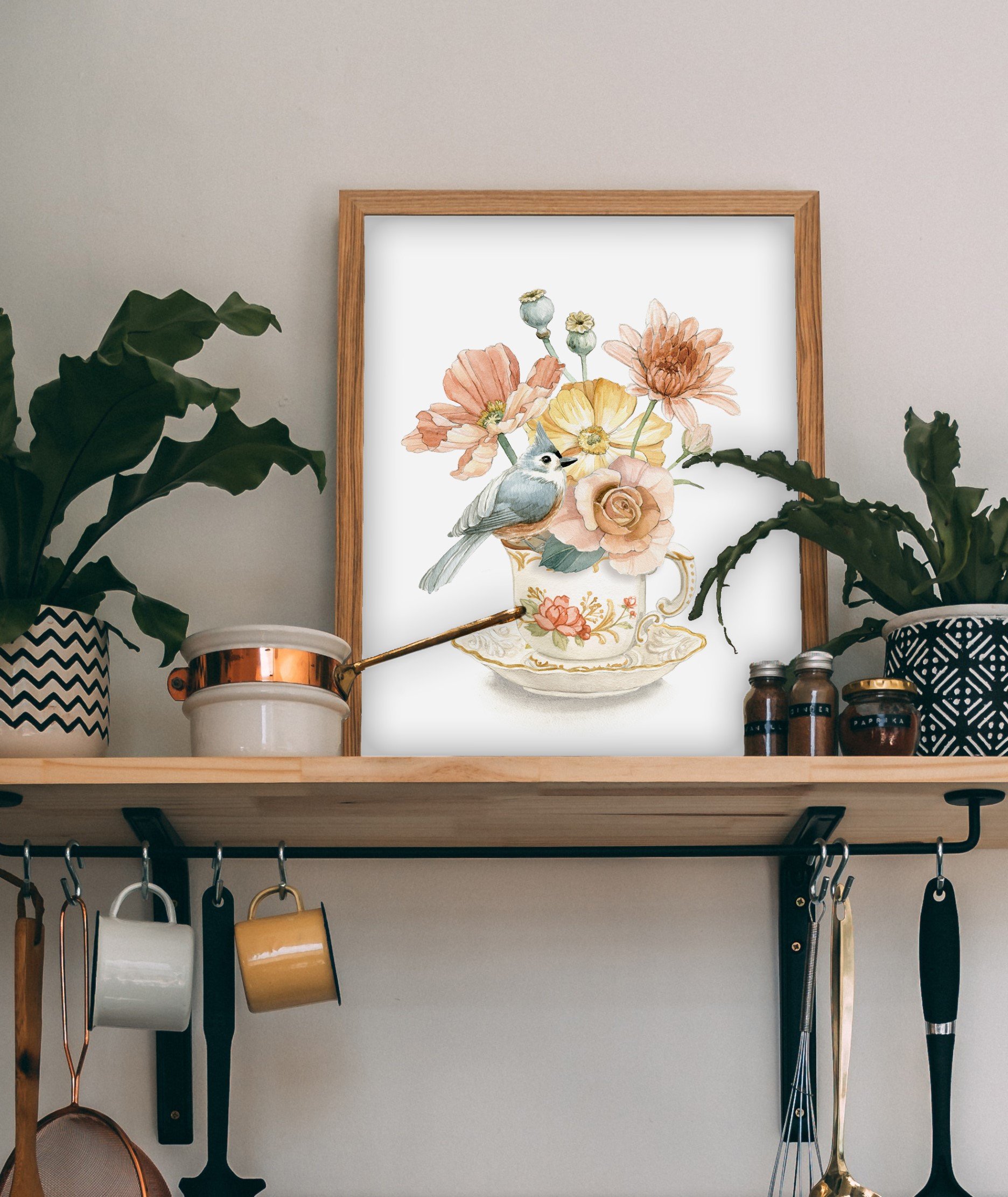 Teacup with Bird Framed 1 (Custom).jpg