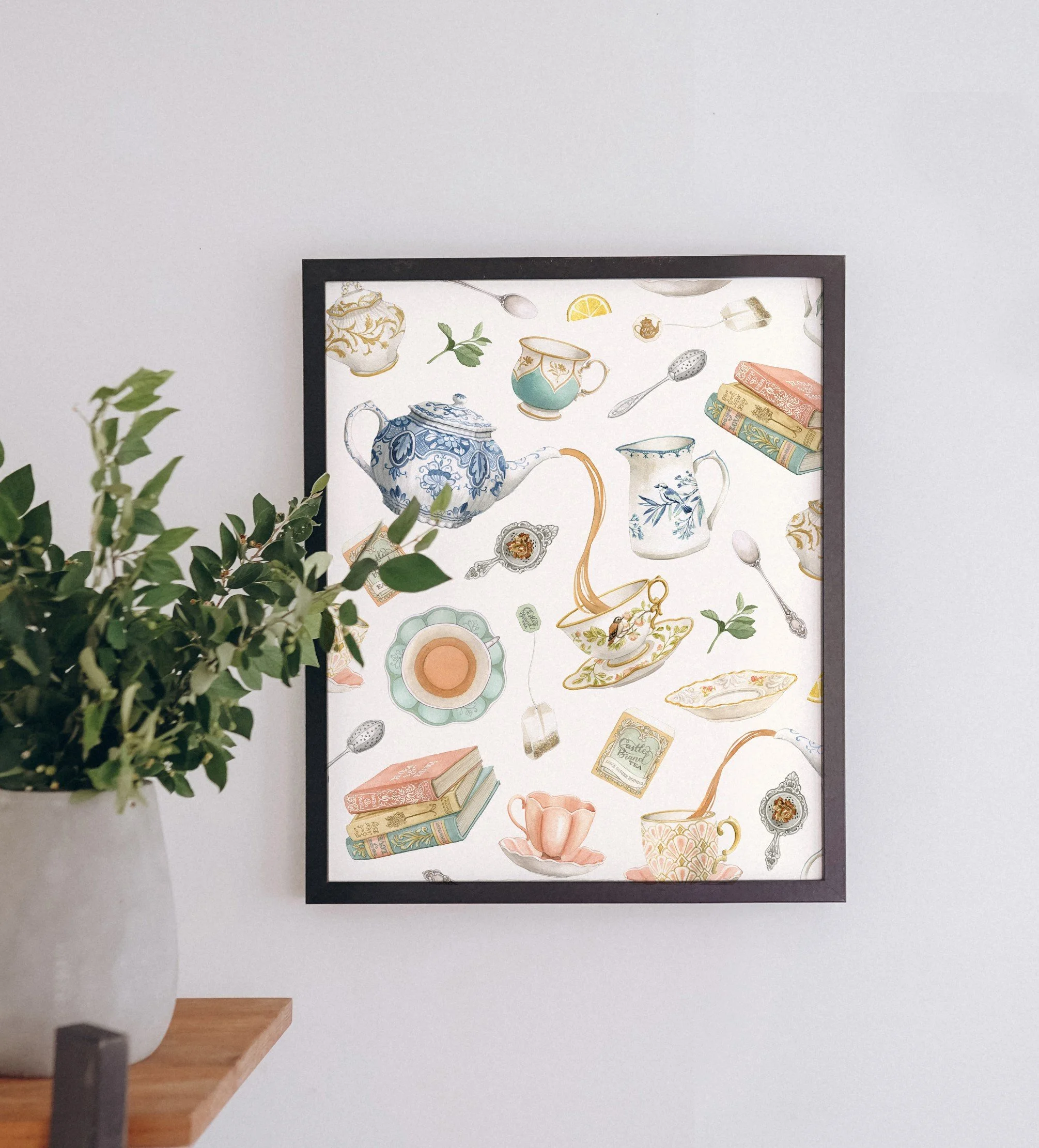 Tea Pattern Print Framed (Custom).jpg