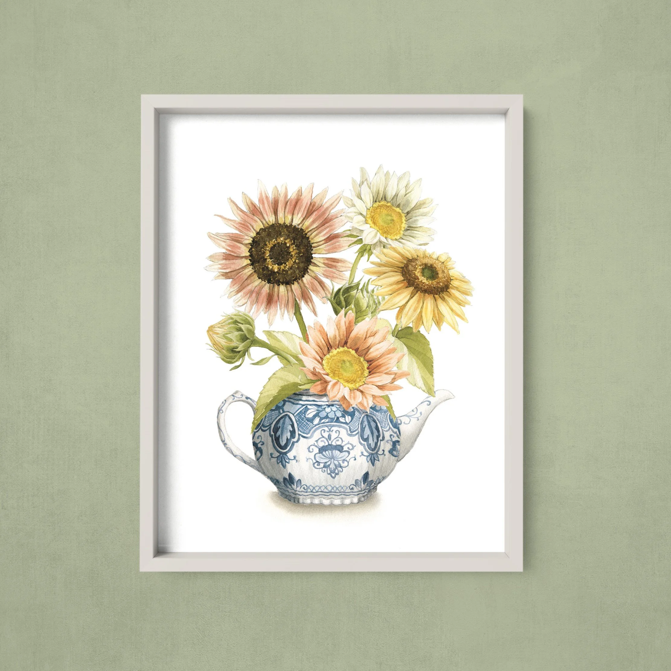 Sunflowers in Teapot - Framed 2 (Custom).jpg