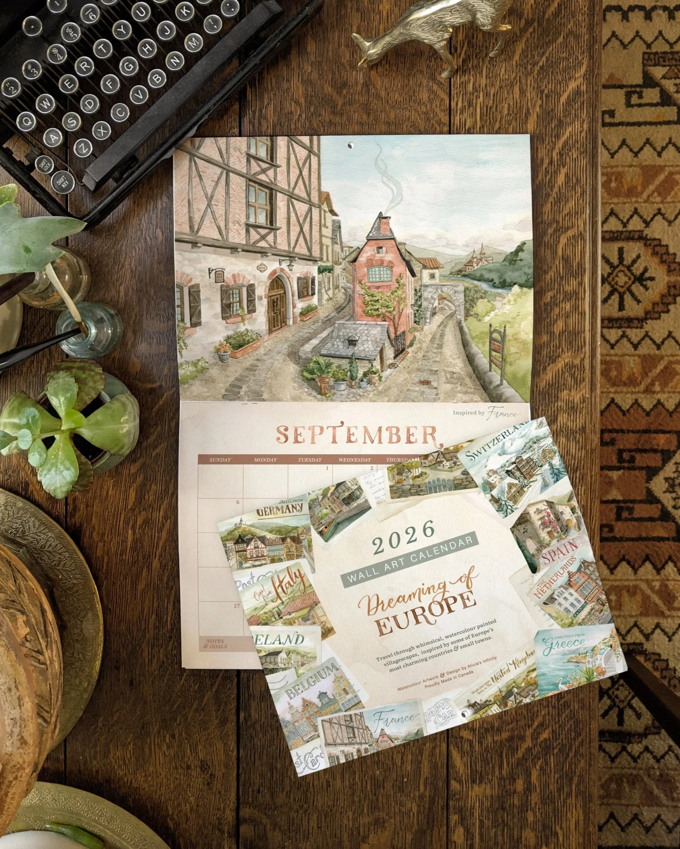 "Dreaming of Europe" 2026 Wall Art Calendar - MADE TO ORDER