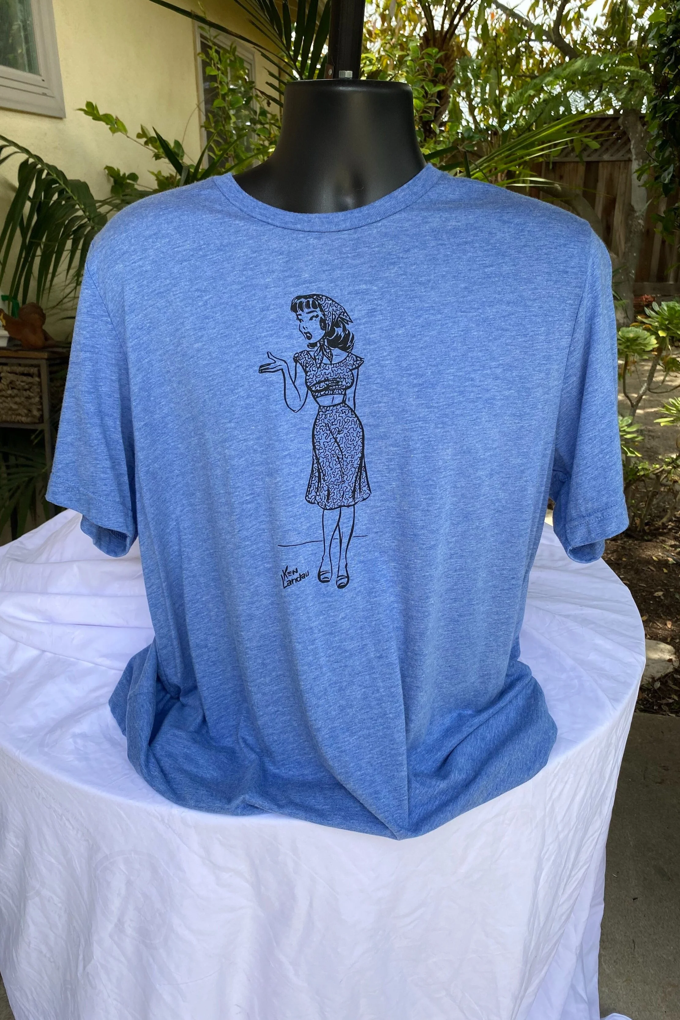 Men's Unisex Pin Up Tee Blue