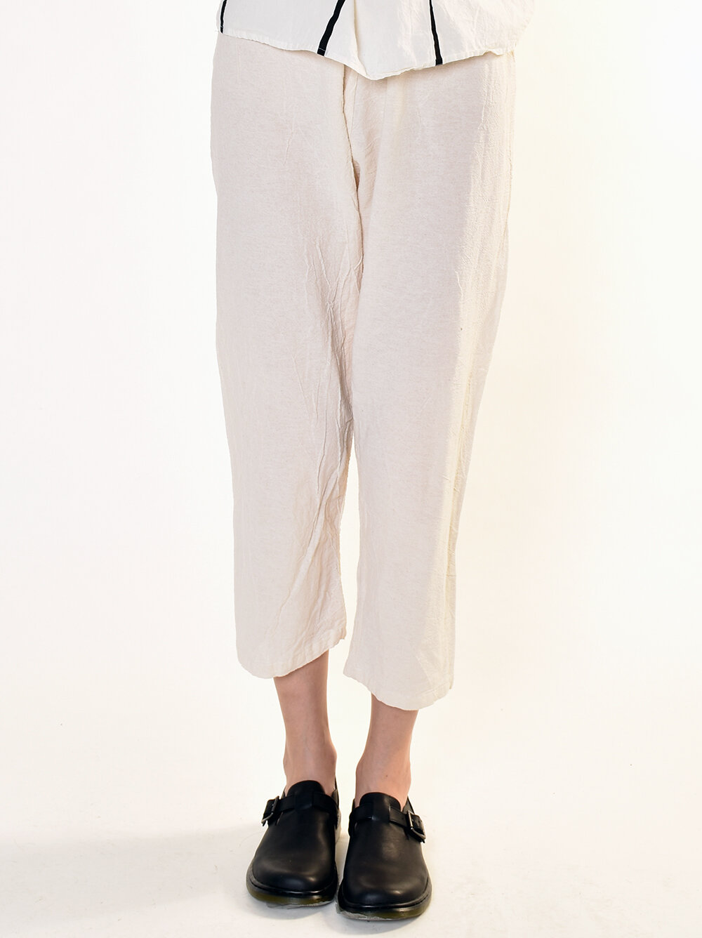 Unisex, comfortable, cotton, cropped pants made in Brooklyn. — uzinyc