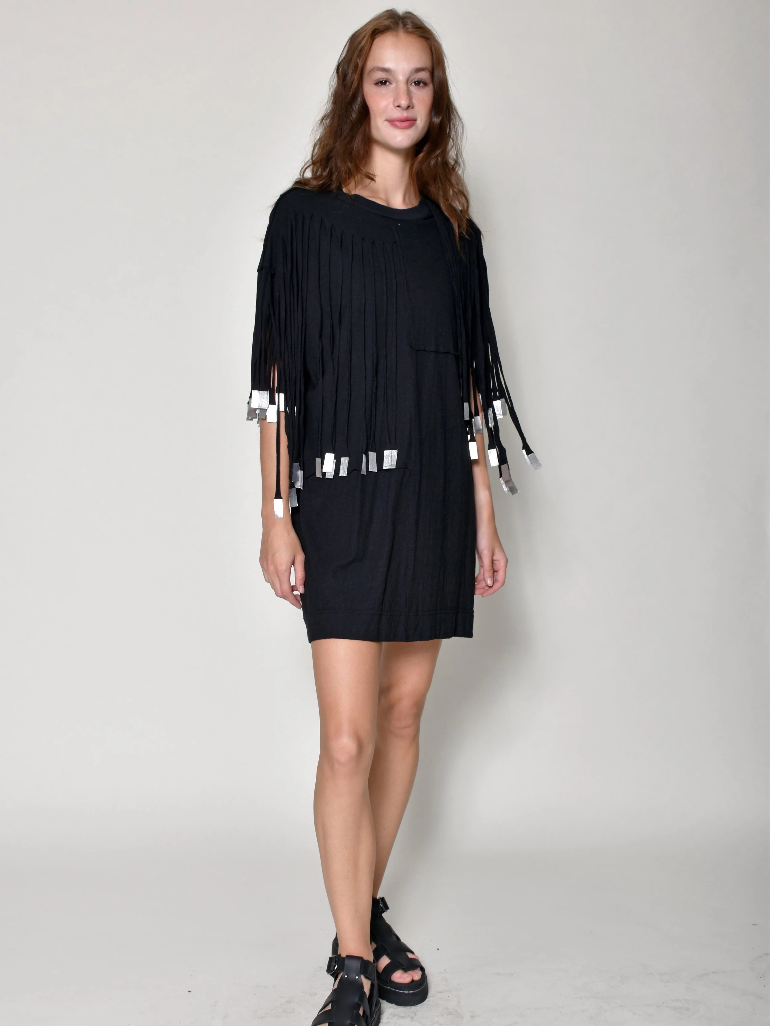 HEMP QUILT FRINGE DRESS