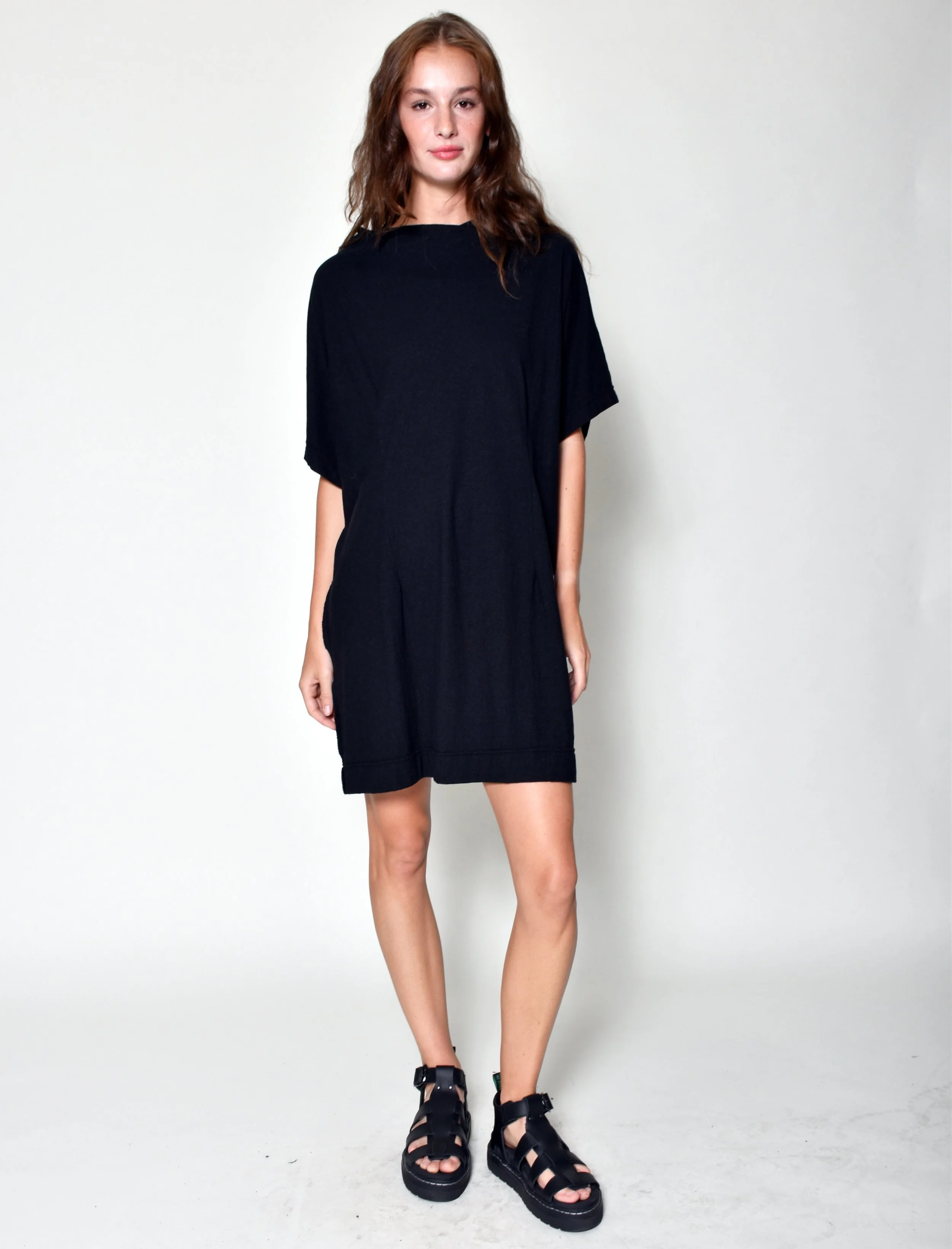 HEMP ROLLED NECK DRESS