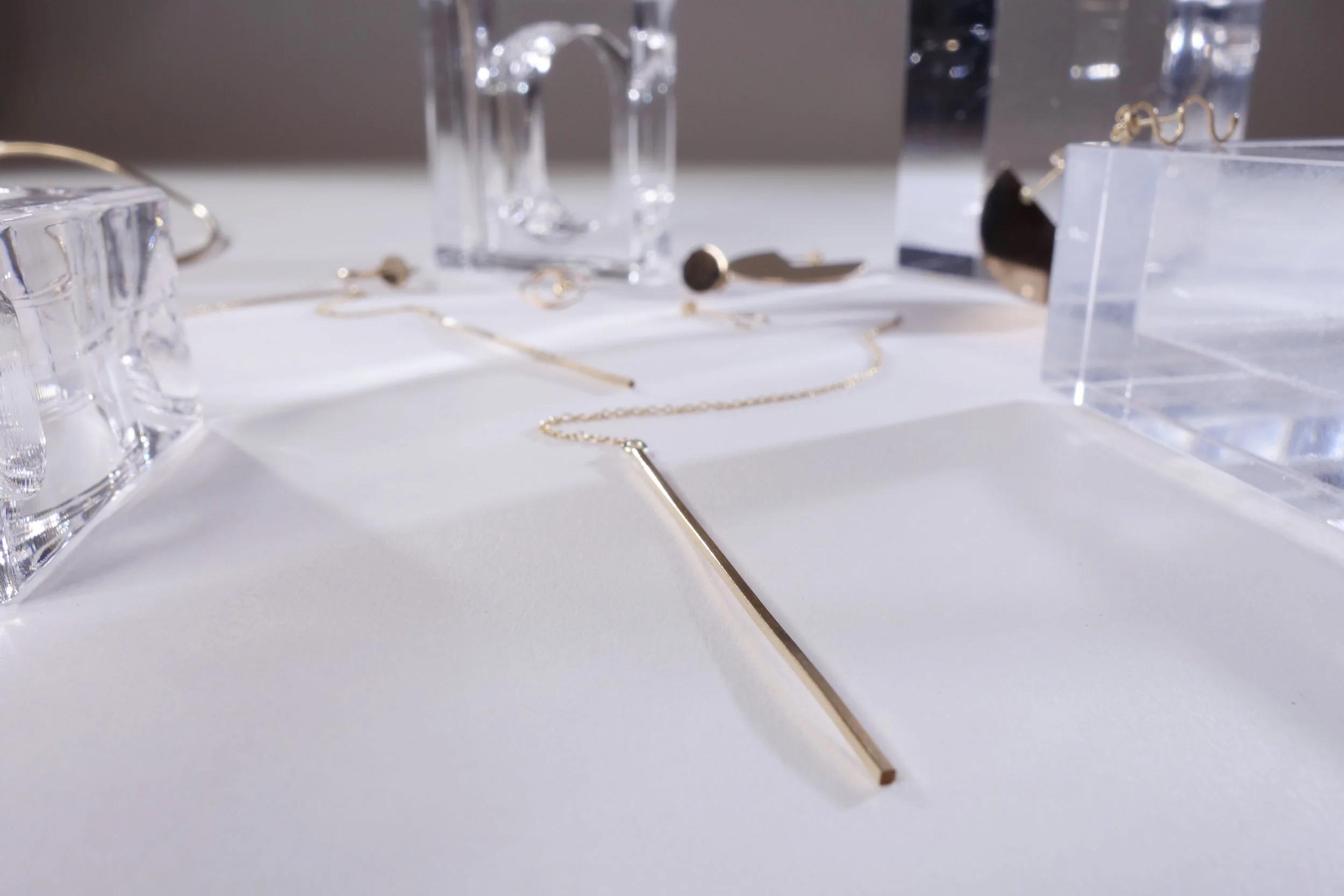 Talisman Long Bar Threader Earrings