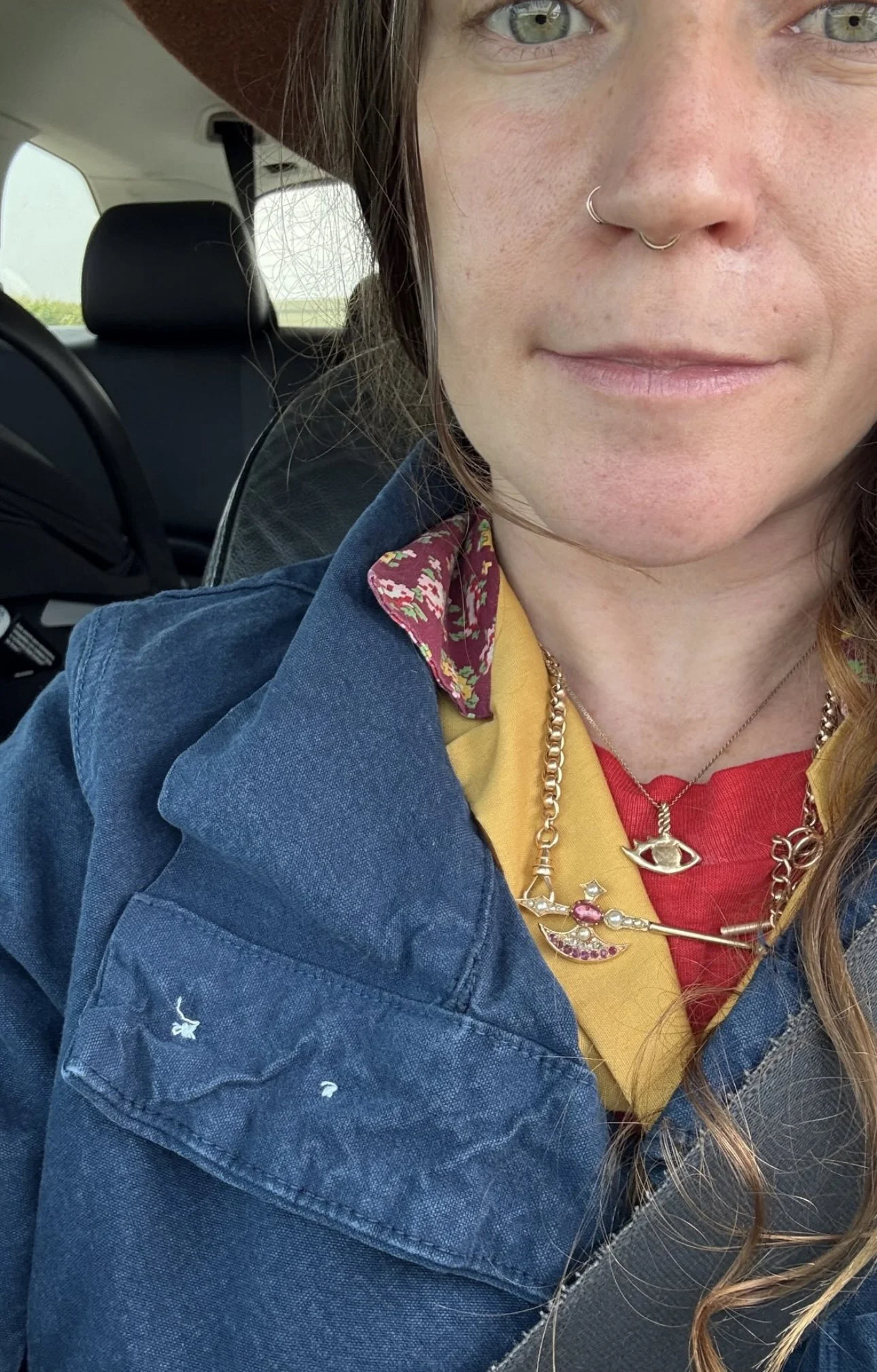jennifer wears a protective eye pendant