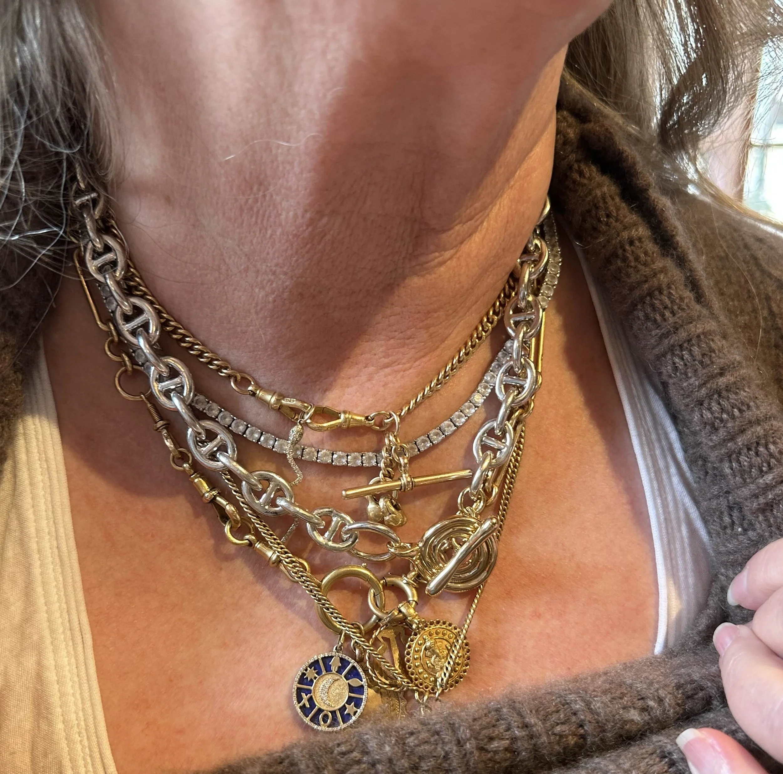 Mindy in her custom necklace