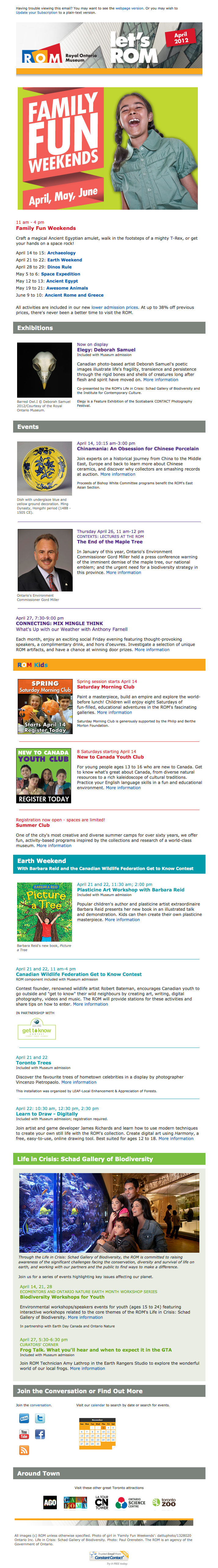 This earlier version of the Museum’s monthly newsletter is colourful, but not mobile-responsive. At that time, I often wished there was a function that would allow subscribers to share any post to their own social networks. No-one’s going to share t