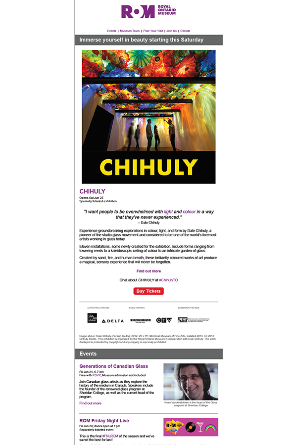 This newsletter is themed to one exhibition and the events related to it. It can be difficult to have all activities sufficiently confirmed to be announced to the public, when they may not happen for several months. This is another good reason to ha
