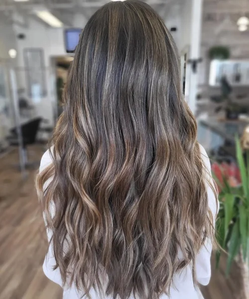 Brunette balayage waves