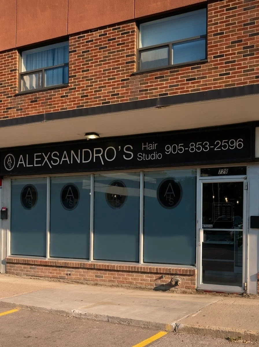 Alexsandro's Hair Studio storefront at 729 Davis Drive in Newmarket