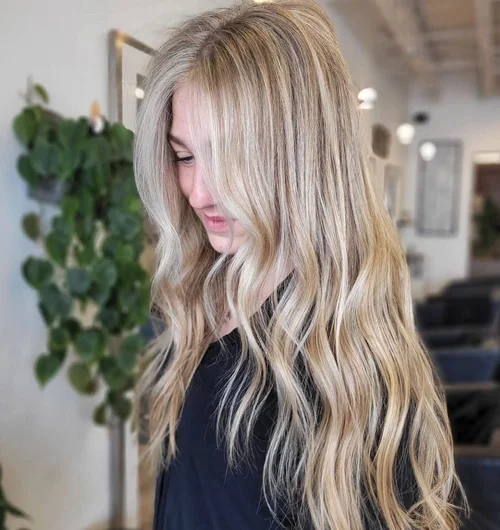 Blonde balayage profile