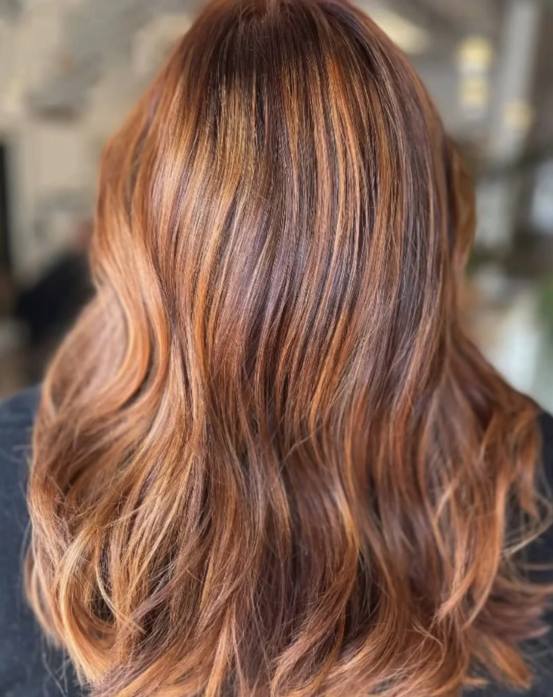 Copper auburn balayage