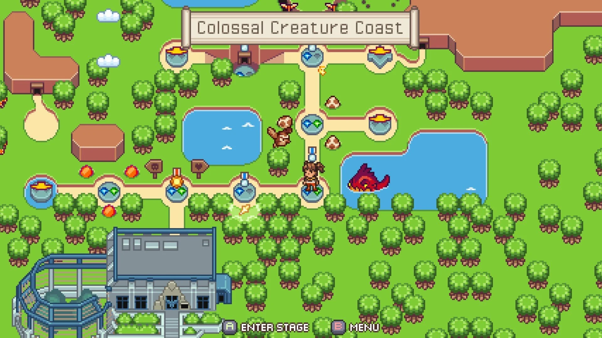 Like all the best platformers, Eagle Island Twist features a colorful and characterful world map that shows how much the player has done in each level