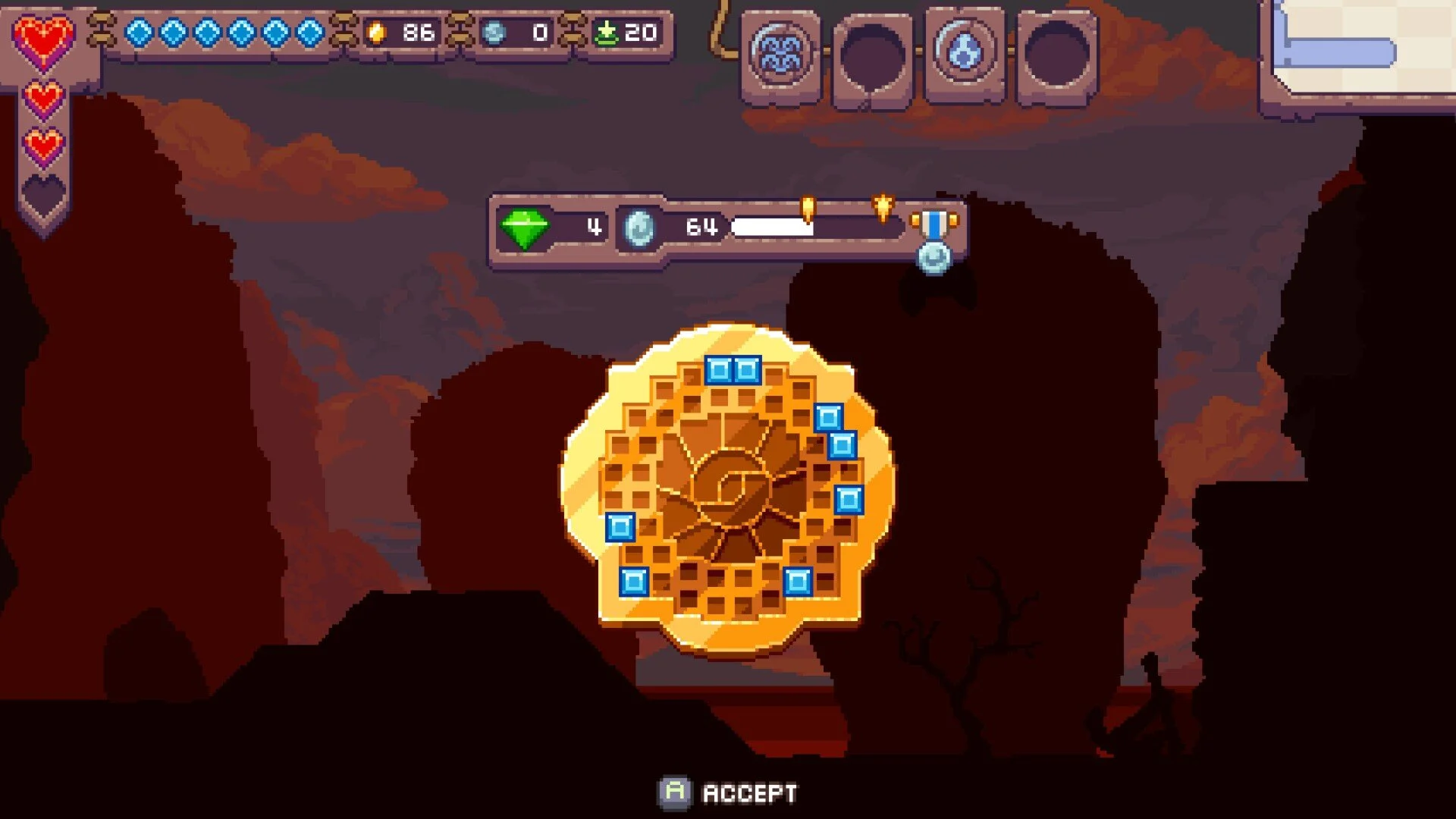 At the end of each level, players see how close they are to restoring the artifact, as well as awarded medals based on their performance