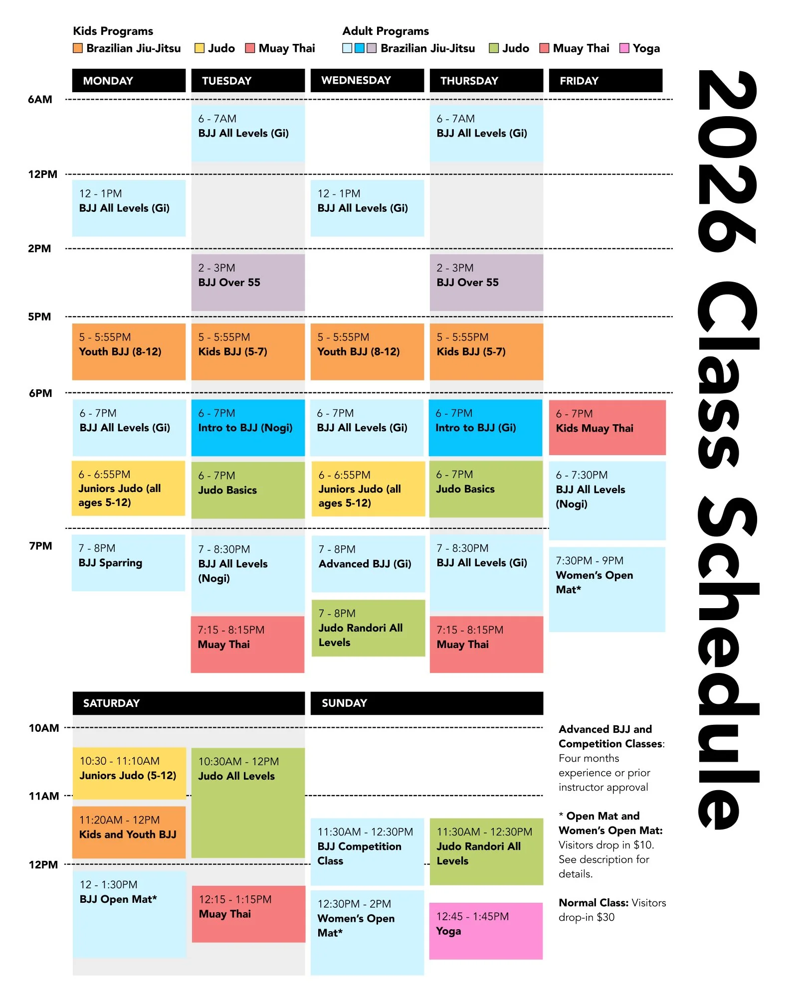 2026 Training Schedule Now Live at Kogaion Academy | BJJ, Judo &amp; Muay Thai in Arlington, VA