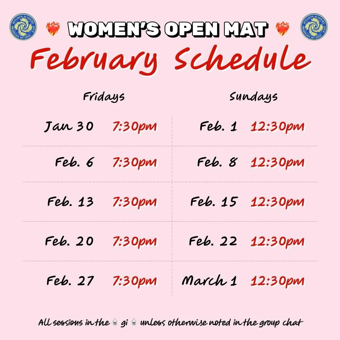 February schedule!! Gi only because I&rsquo;m not going to wear spandex only in 10 degrees.