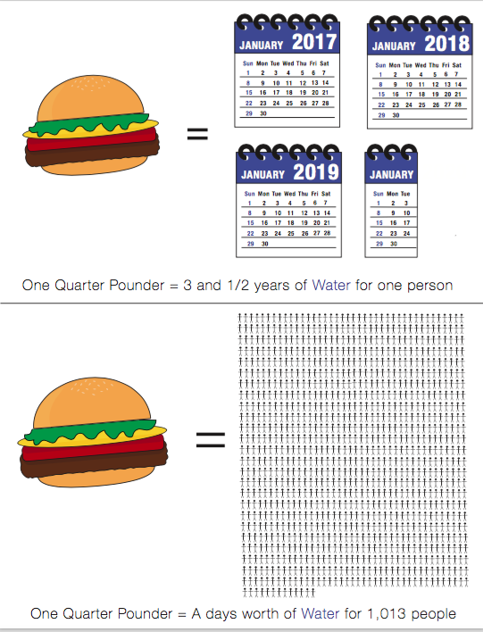 Visual statistic assignment: How much water in a quarter pounder?