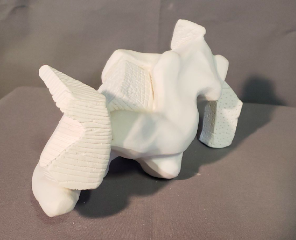 Non-objective plaster sculpture.
