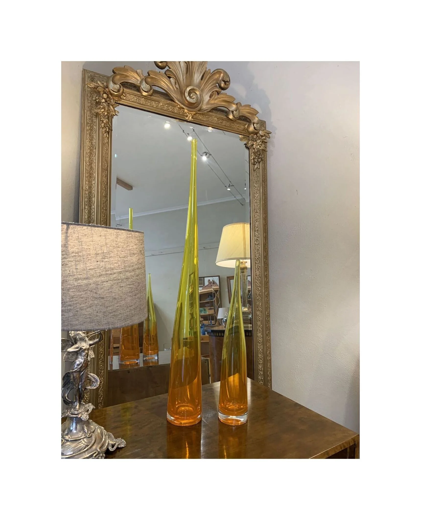 Tall Swedish Art Glass Vases D409