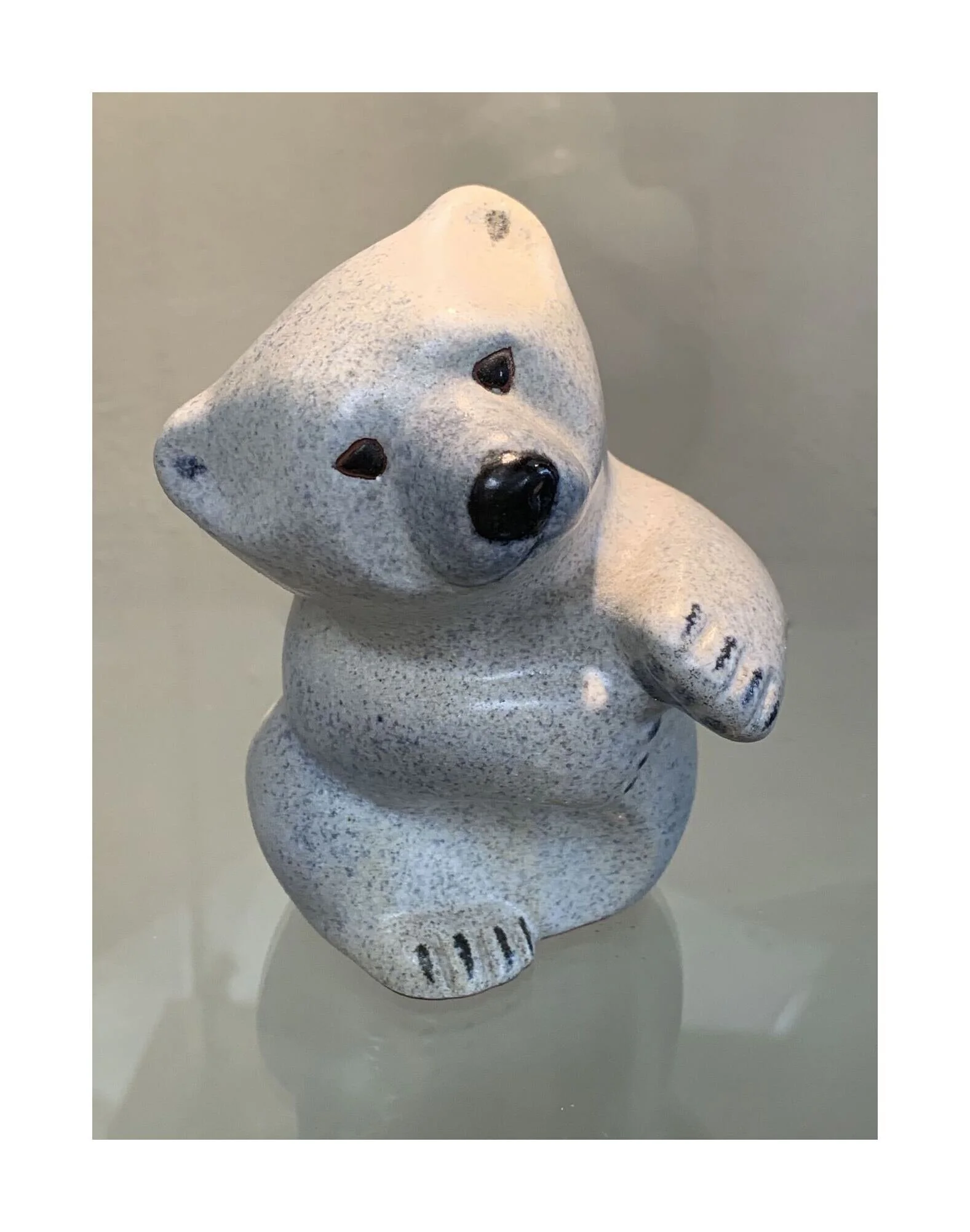 Ceramic Polar Bear Cub by Thomas Hellstrom for Nittsjo D410