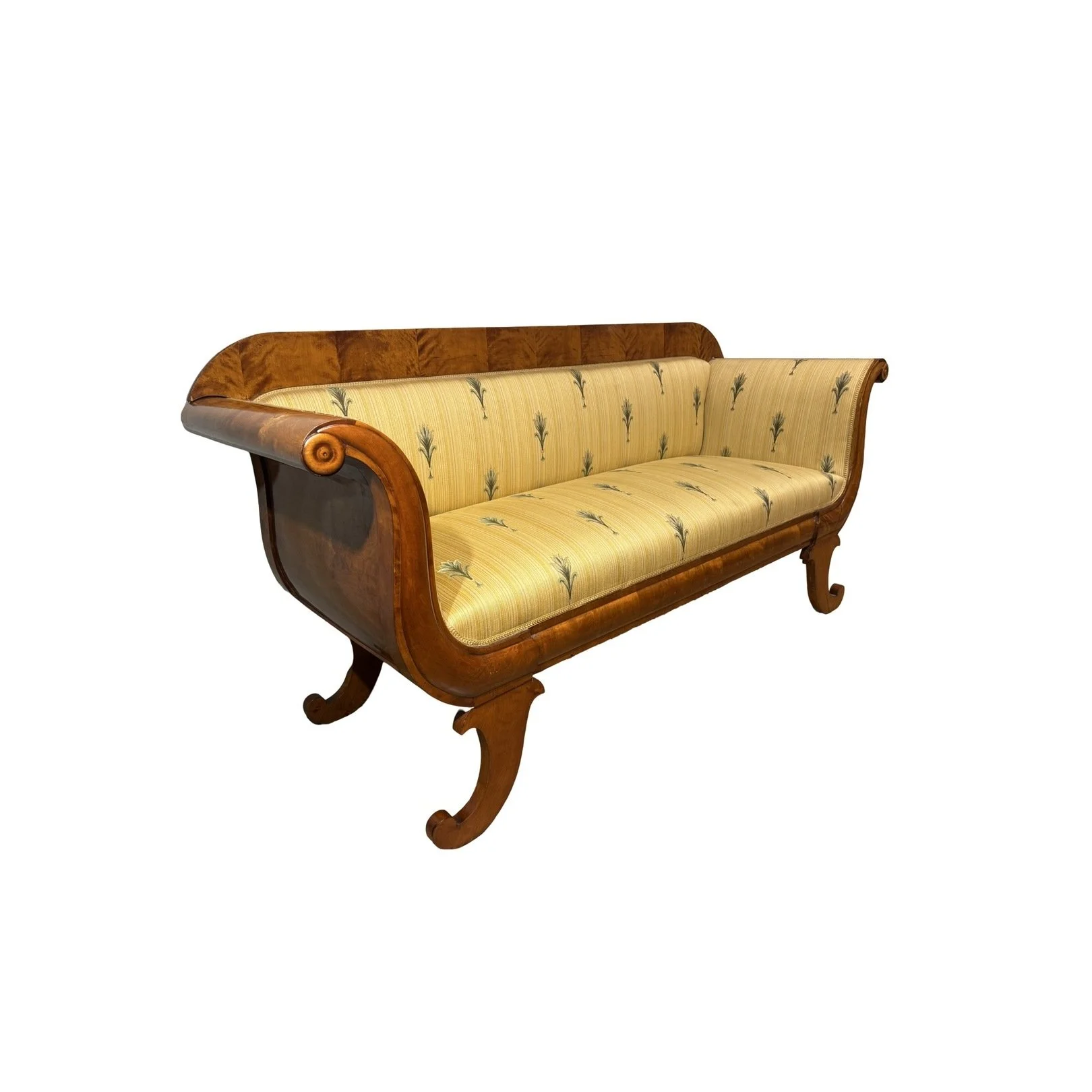 Biedermeier Swedish Flame Birch Sofa  B469