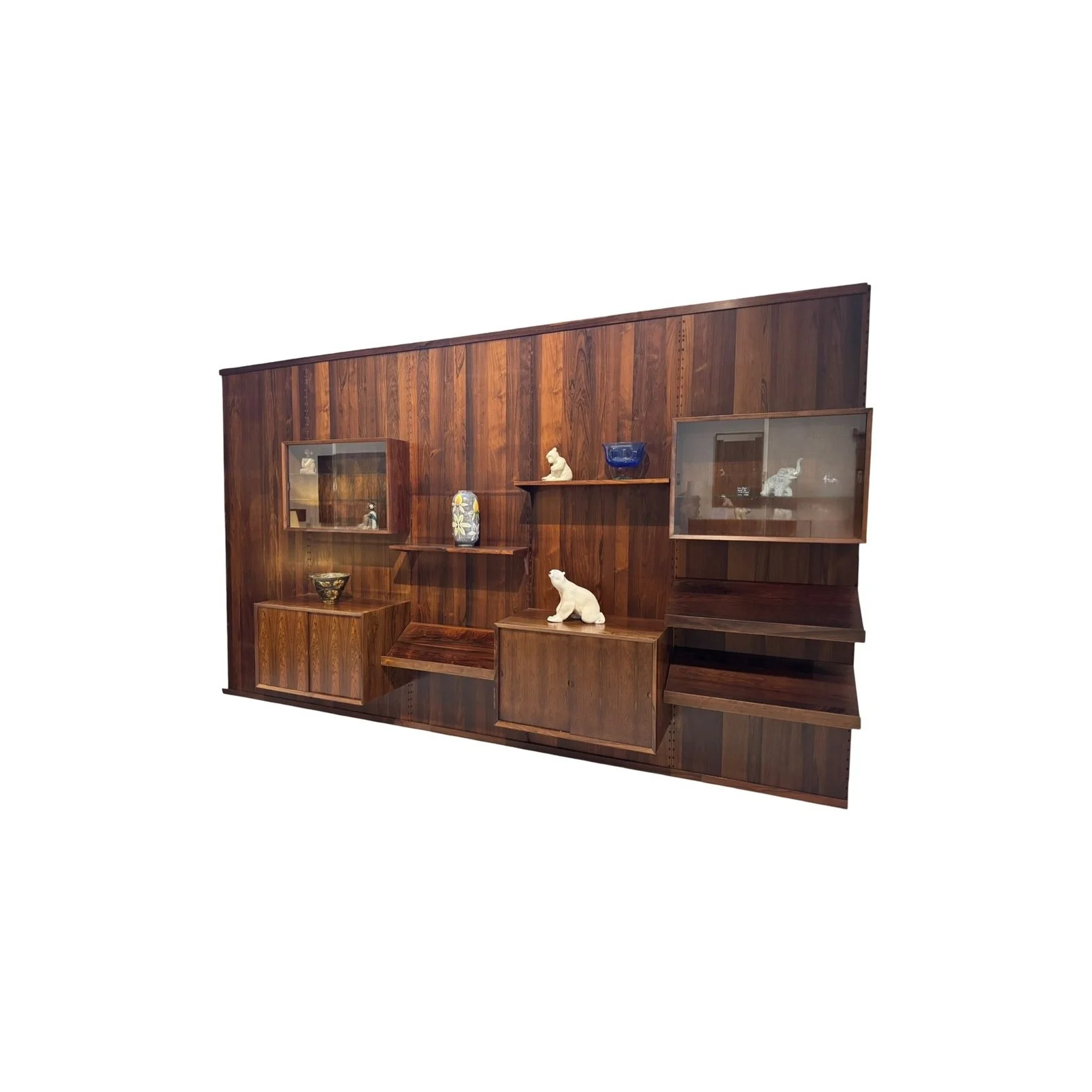 Mid Century Rosewood Wall Unit by PAUL COVADIOS T354