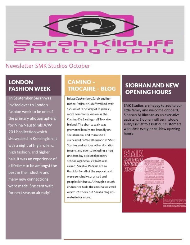 Newsletter 01 - October 2019 -SMK Studios 
