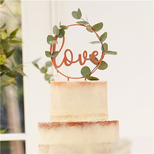 Wedding Copper Love Cake Topper